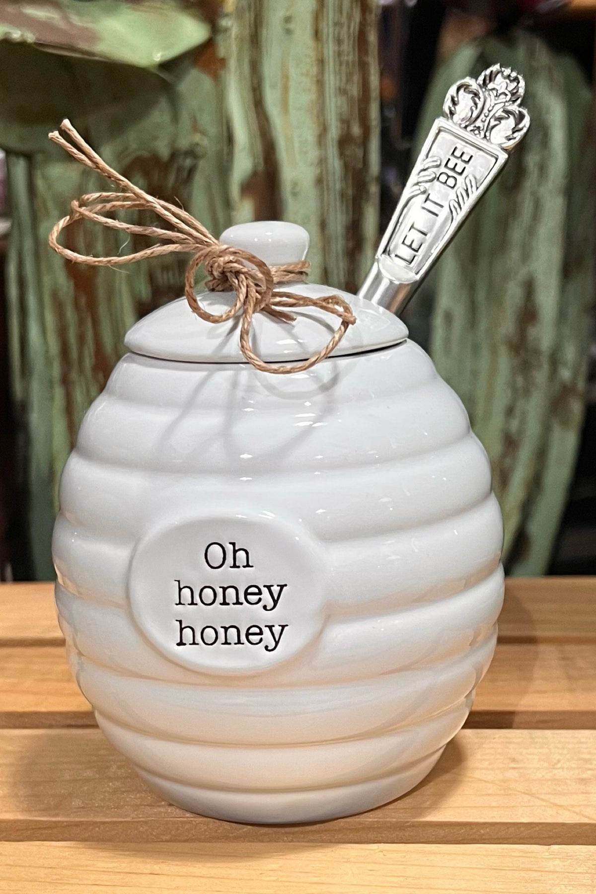 "Oh Honey Honey" Ceramic Honey Pot Set-Gift-Mud Pie-Gallop 'n Glitz- Women's Western Wear Boutique, Located in Grants Pass, Oregon