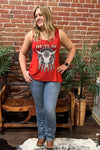 Embellished Outlaw Steer Skull Tank by Liberty Wear-Tank-Liberty Wear-Gallop 'n Glitz- Women's Western Wear Boutique, Located in Grants Pass, Oregon