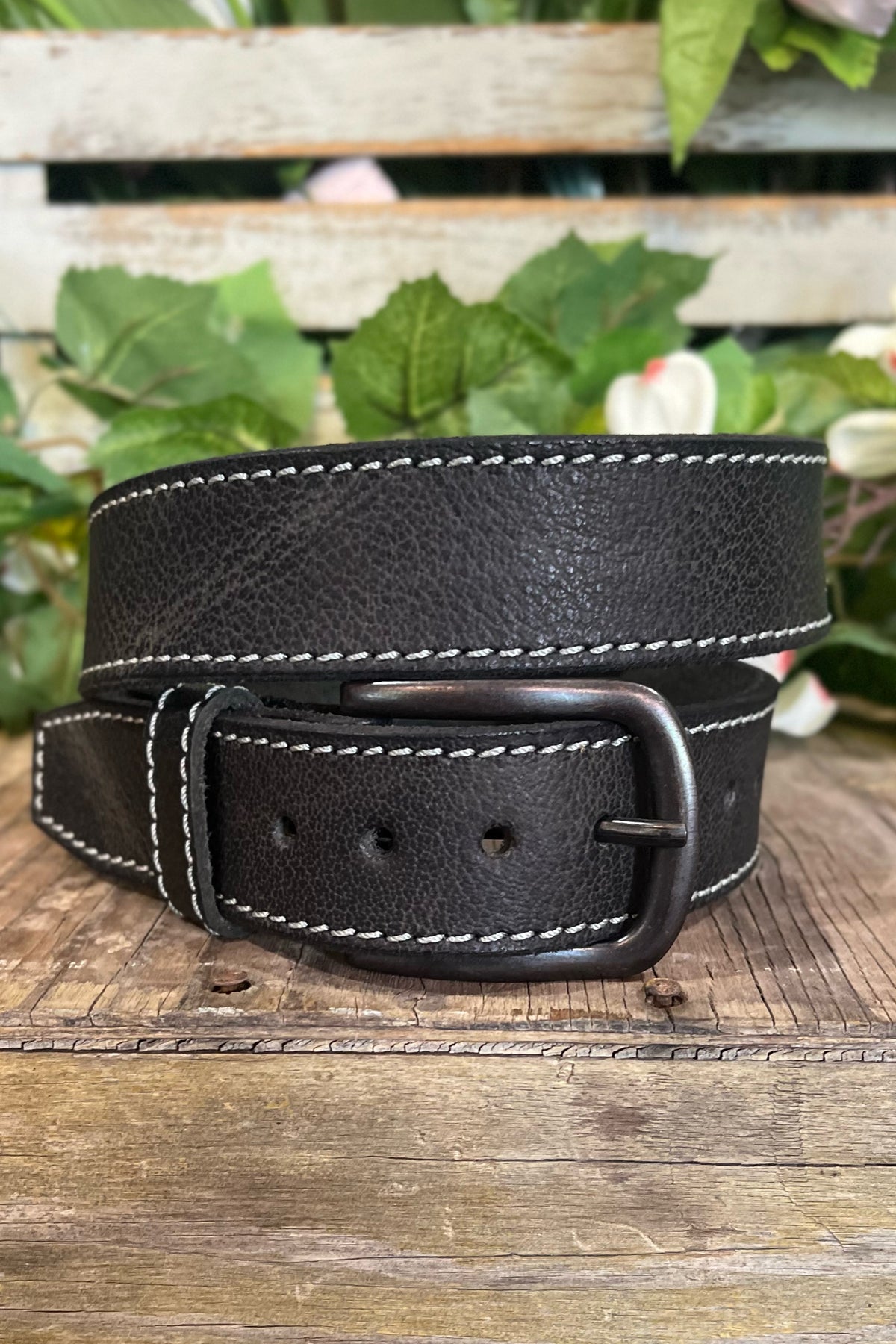 Mens Black Leather Belt-Men's Belt-Gem Dandy-Gallop 'n Glitz- Women's Western Wear Boutique, Located in Grants Pass, Oregon