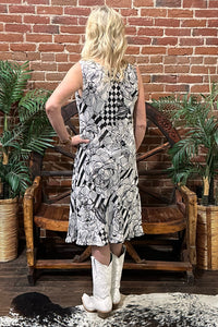 Black and White Reversible Dress-Dress-Lazy Daisy-Gallop 'n Glitz- Women's Western Wear Boutique, Located in Grants Pass, Oregon