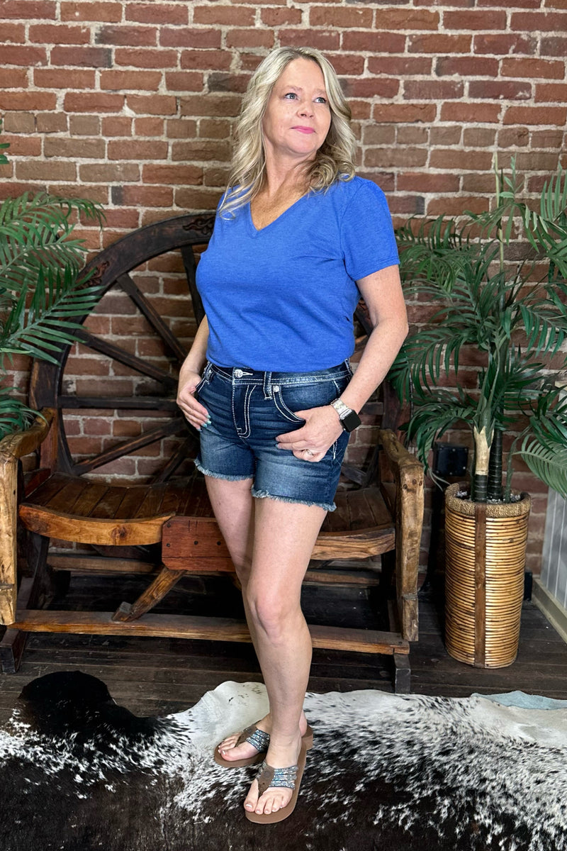 Americana Flap Denim Shorts by Miss Me-Shorts-Miss Me-Gallop 'n Glitz- Women's Western Wear Boutique, Located in Grants Pass, Oregon