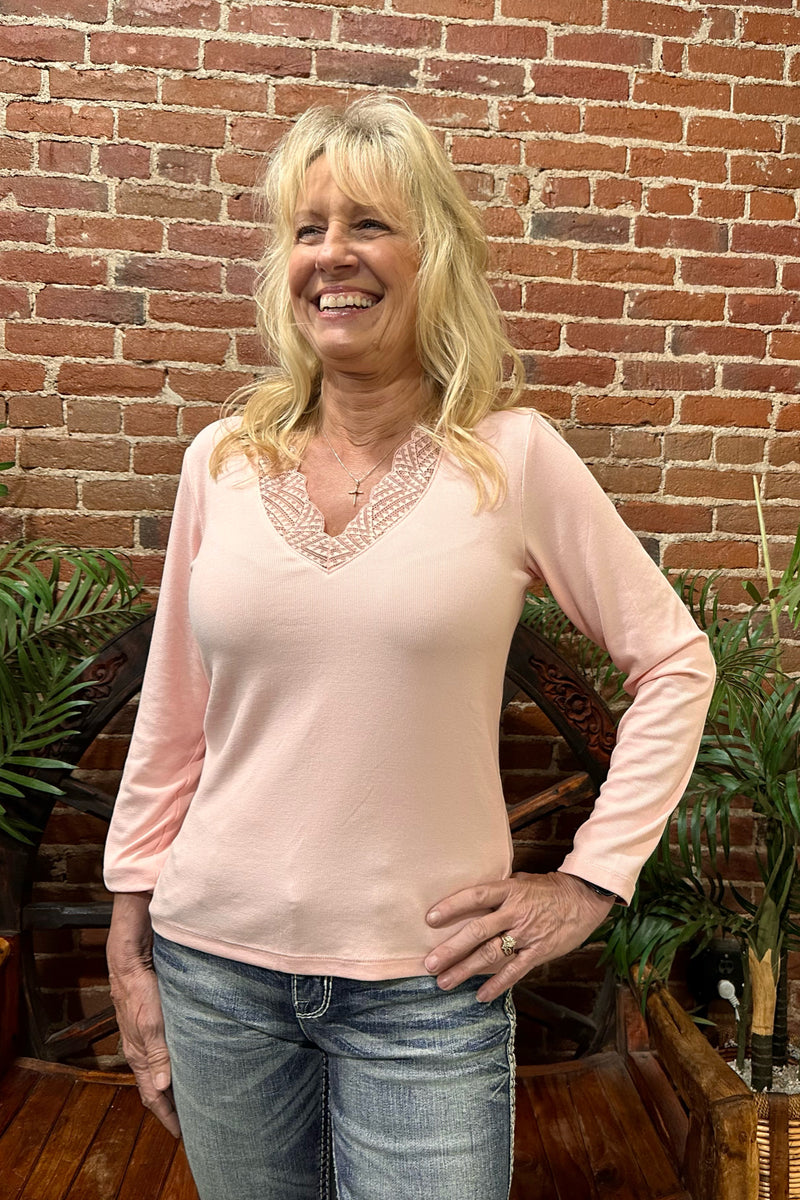 Long Sleeve Lacey Basic by PJ Salvage-top-PJ Salvage-Gallop 'n Glitz- Women's Western Wear Boutique, Located in Grants Pass, Oregon