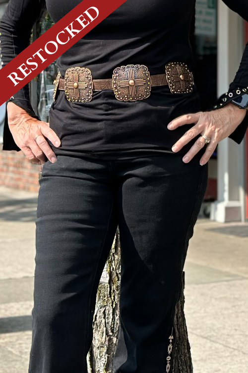 black western dress belt Ladies Angel Ranch Concho Western Belt L