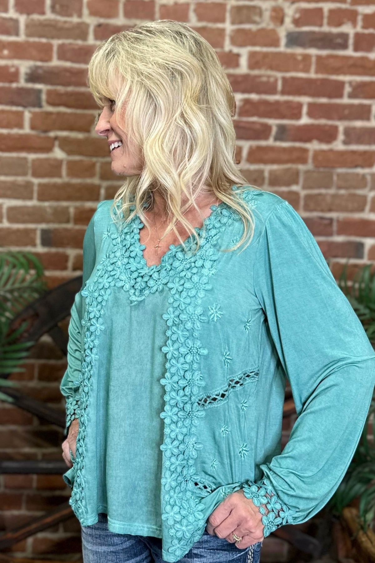 Floral Embroidered Top by POL-top-POL-Gallop 'n Glitz- Women's Western Wear Boutique, Located in Grants Pass, Oregon
