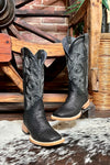 Women's Black Genuine Python Square Toe Boot-Ladies Boot-Tanner Mark-Gallop 'n Glitz- Women's Western Wear Boutique, Located in Grants Pass, Oregon