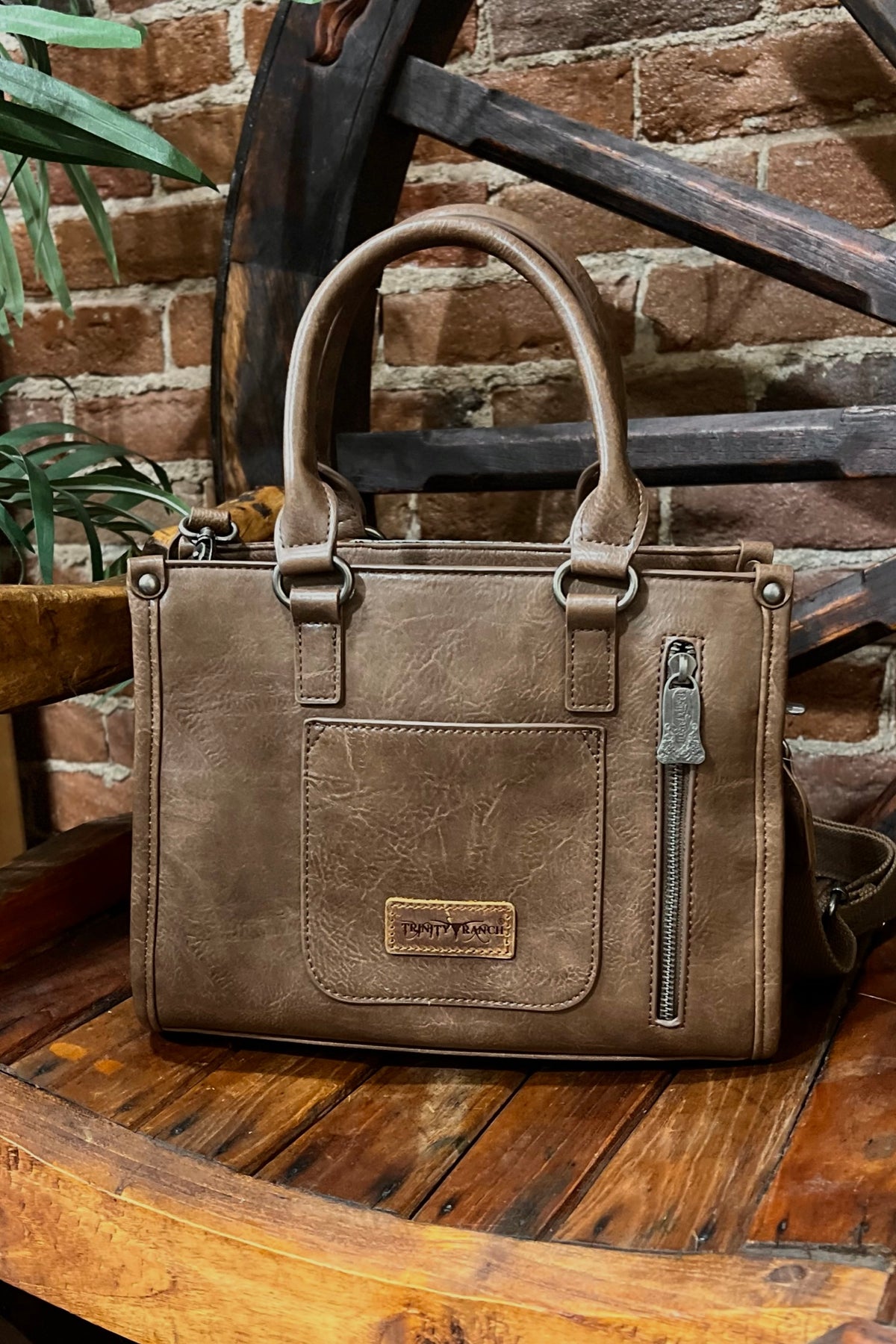 Trinity Ranch Hair On Cowhide Tooling Concealed Carry Crossbody Tote-Handbags & Accessories-Montana West-Gallop 'n Glitz- Women's Western Wear Boutique, Located in Grants Pass, Oregon