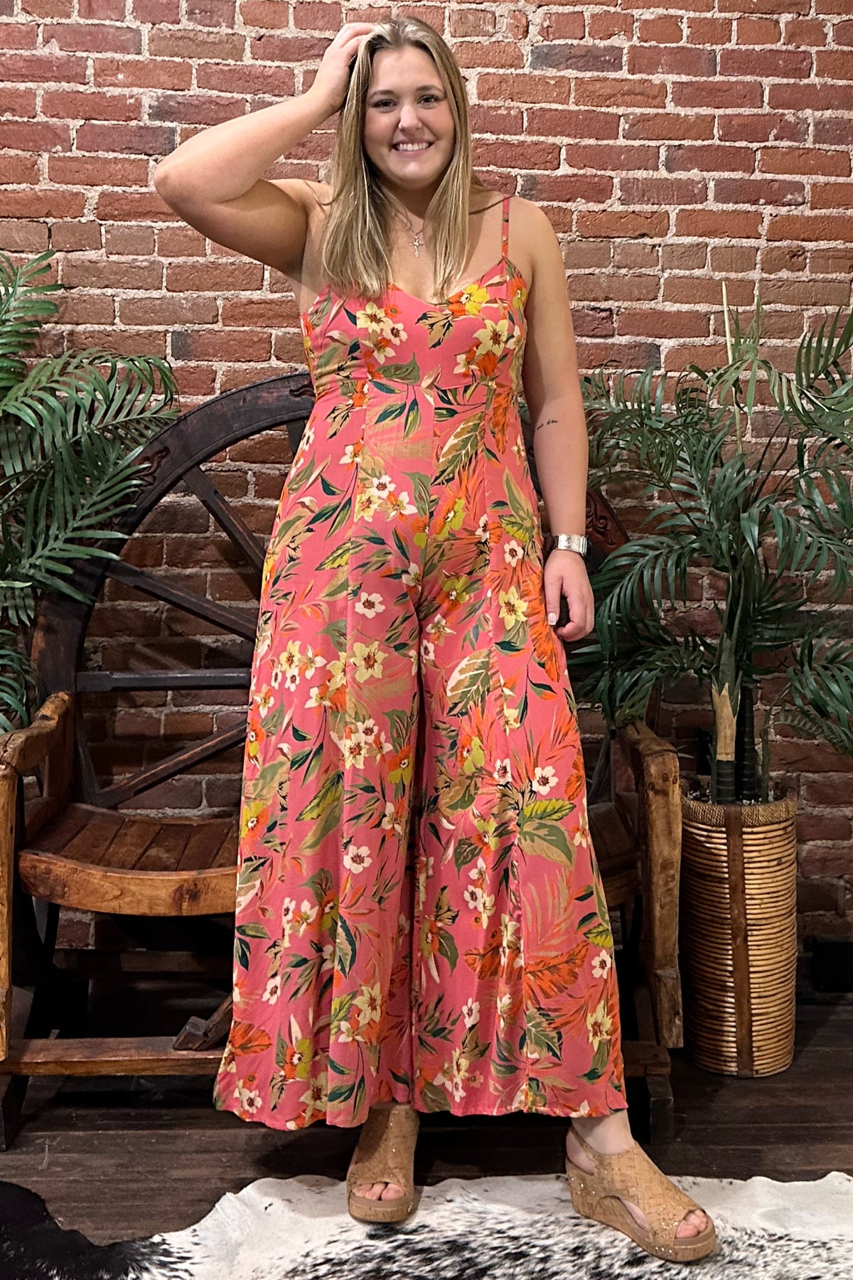 Wide Leg Jumpsuit with Open Back Design By Angie-Dress-Angie-Gallop 'n Glitz- Women's Western Wear Boutique, Located in Grants Pass, Oregon