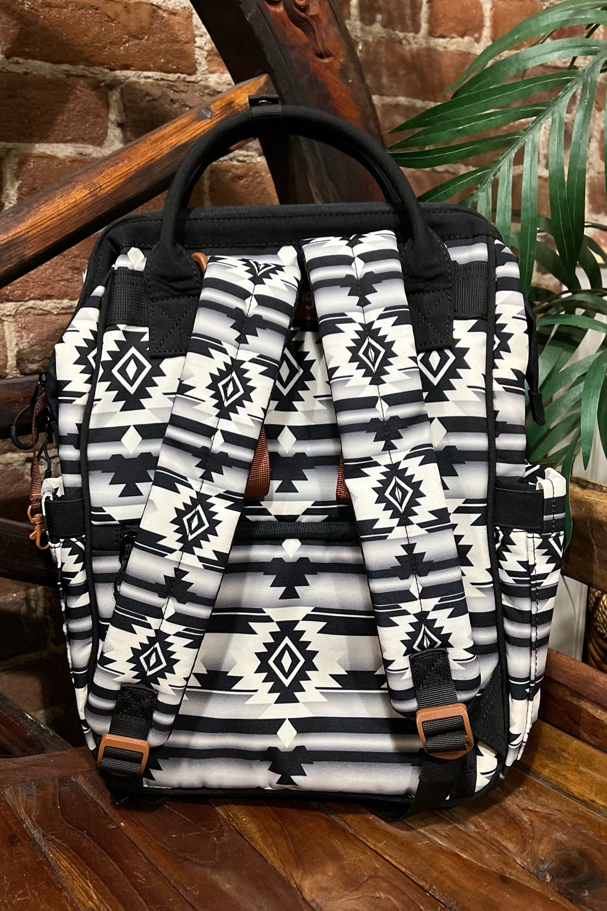Wrangler Black Allover Aztec Multi Function Backpack-Handbags & Accessories-Montana West-Gallop 'n Glitz- Women's Western Wear Boutique, Located in Grants Pass, Oregon