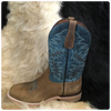 Mens Tan/Blue Wide Square Toe Boot-Men's Boot-Corral Boots-Gallop 'n Glitz- Women's Western Wear Boutique, Located in Grants Pass, Oregon