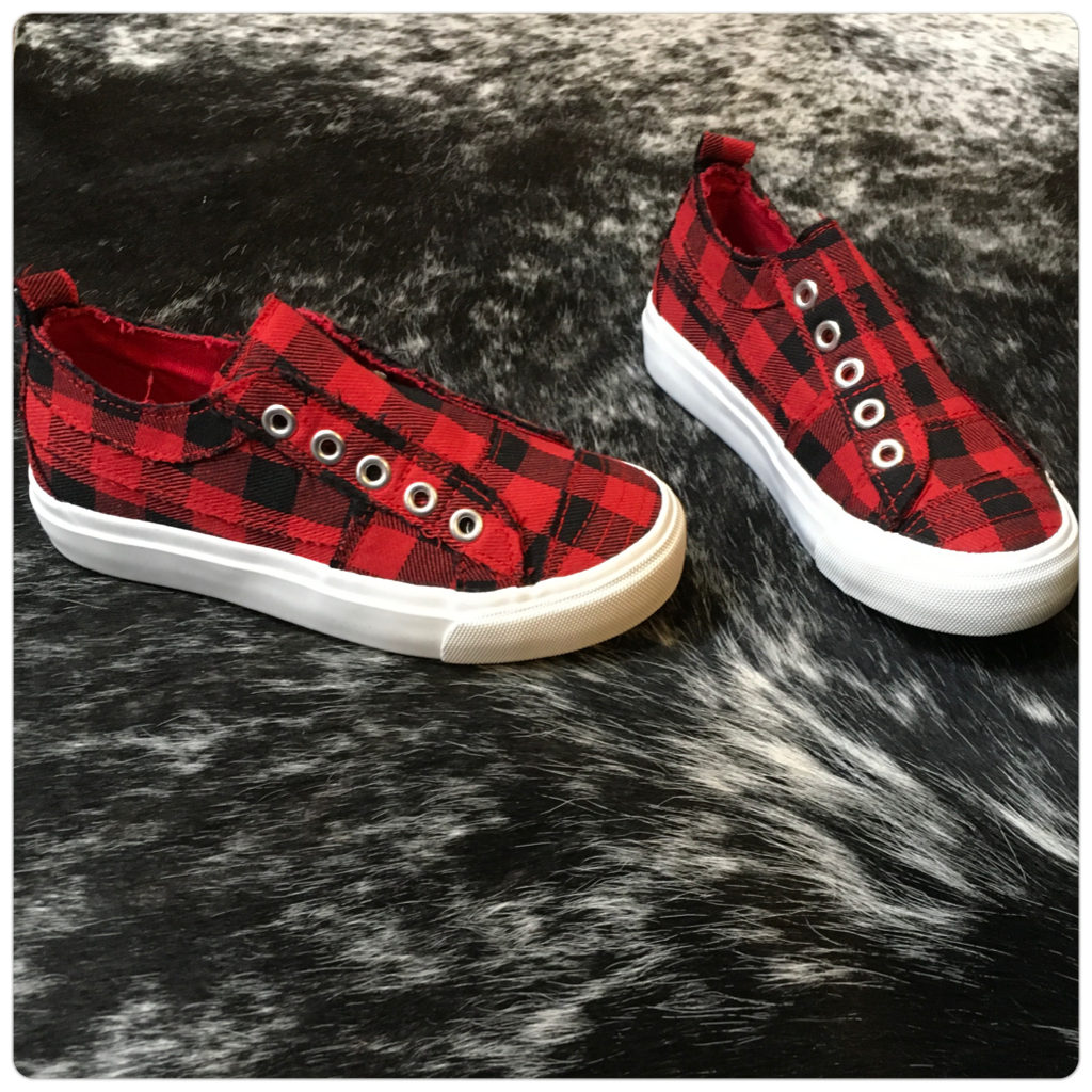 Buffalo plaid slip on 2025 shoes