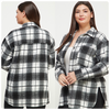 Plus Size Super Soft Button Front Plaid Shacket-Jacket-Allie Rose-Gallop 'n Glitz- Women's Western Wear Boutique, Located in Grants Pass, Oregon