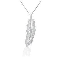 Kelly Herd Shimmering Feather Pendant Sterling Necklace-Jewelry-Kelly Herd-Gallop 'n Glitz- Women's Western Wear Boutique, Located in Grants Pass, Oregon