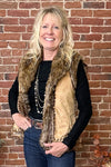 Faux Suede Tan Vest with Fur Edging-Vest-Montana Co-Gallop 'n Glitz- Women's Western Wear Boutique, Located in Grants Pass, Oregon