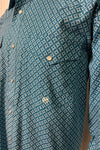 Men's Turquoise Diamond Print Long Sleeve Shirt by Roper-Men's Dress Shirt-Roper/Stetson-Gallop 'n Glitz- Women's Western Wear Boutique, Located in Grants Pass, Oregon