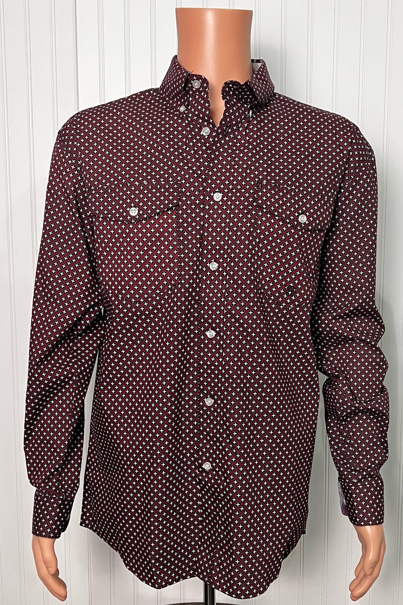 Men's Button Down Long Sleeve Geo Star Shirt by Roper-Men's Dress Shirt-Roper/Stetson-Gallop 'n Glitz- Women's Western Wear Boutique, Located in Grants Pass, Oregon
