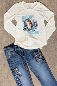 Little Girls 'Pasture Bedtime' Tee by Roper-Top-Roper/Stetson-Gallop 'n Glitz- Women's Western Wear Boutique, Located in Grants Pass, Oregon