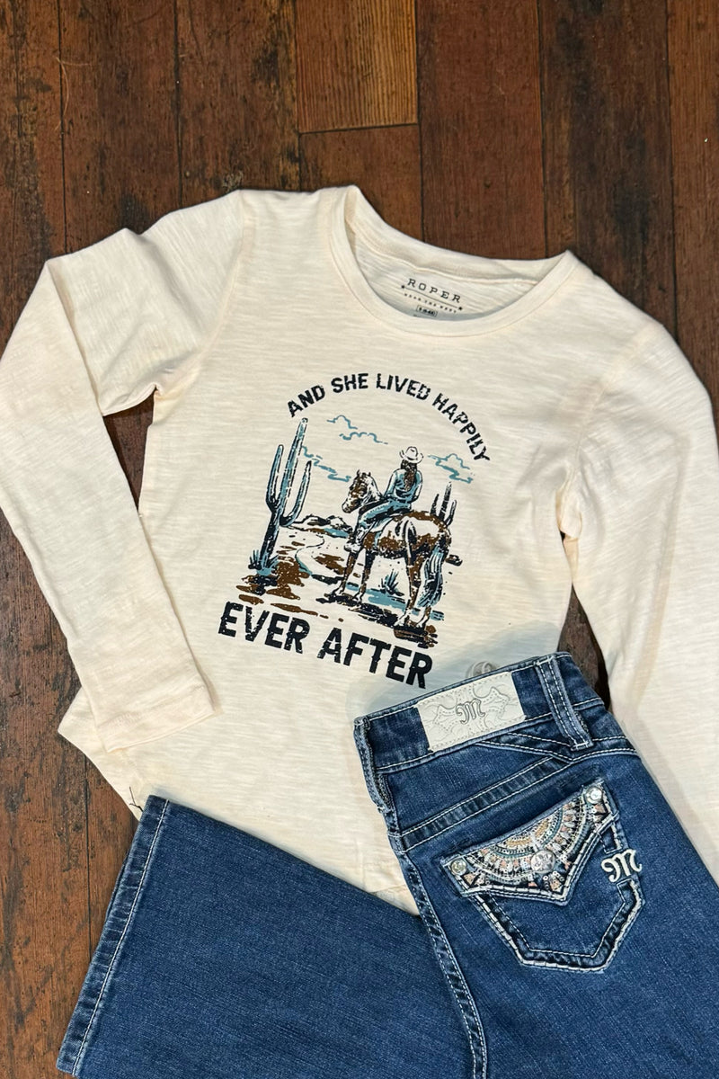 Girls Knit Ever After L/S Tee-Kids-Roper/Stetson-Gallop 'n Glitz- Women's Western Wear Boutique, Located in Grants Pass, Oregon