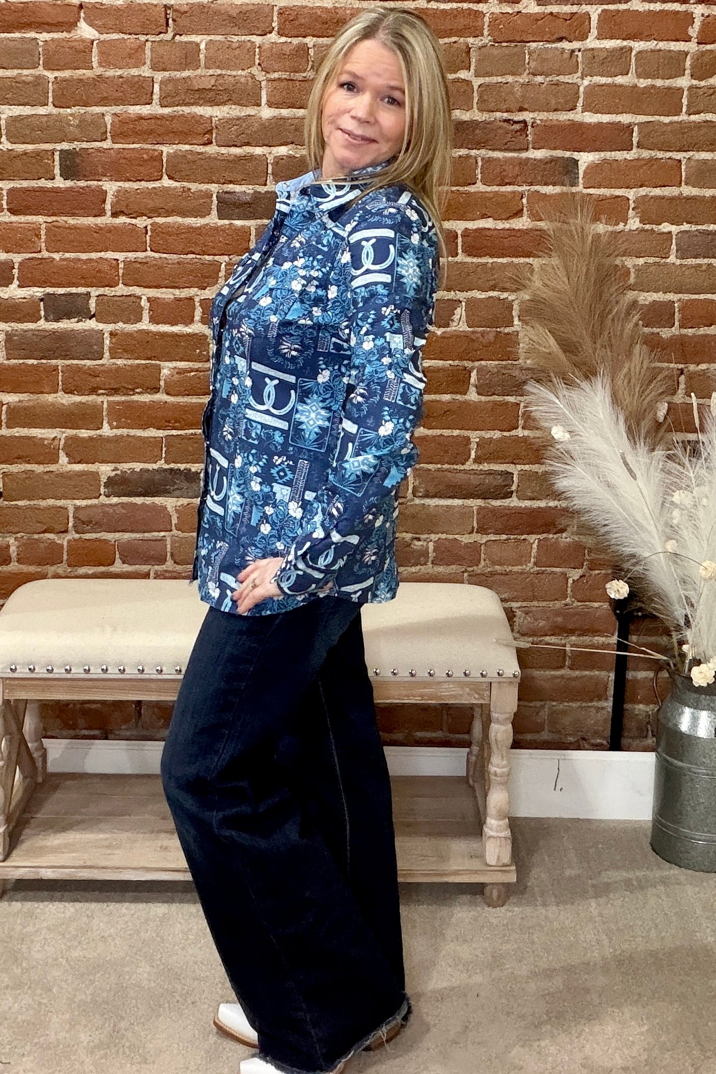 Women's L/S Tropical Resort Pearl Snap by Roper