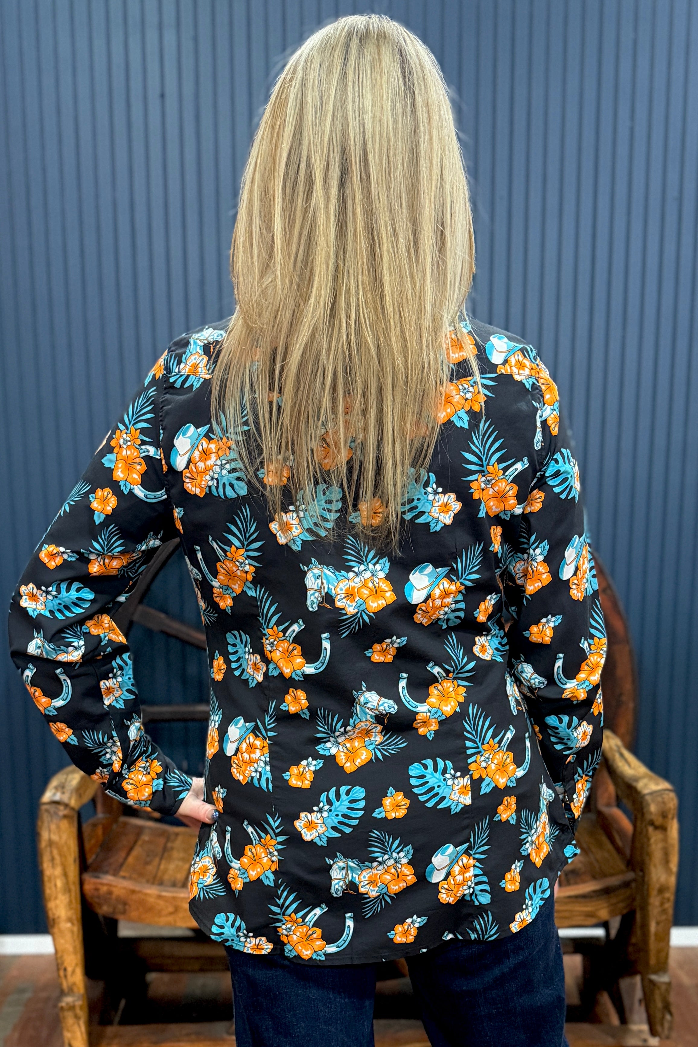 Tropical Dream Pearl Snap L/S Top by Roper-Top-Roper/Stetson-Gallop 'n Glitz- Women's Western Wear Boutique, Located in Grants Pass, Oregon