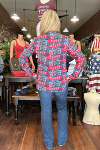 Women's Bandana Print Rayon Long Sleeve Snap Shirt By Roper-Top-Roper/Stetson-Gallop 'n Glitz- Women's Western Wear Boutique, Located in Grants Pass, Oregon