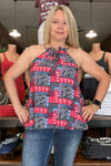 Women's Bandana Print Rayon Strappy Sleeveless Top By Roper-Top-Roper/Stetson-Gallop 'n Glitz- Women's Western Wear Boutique, Located in Grants Pass, Oregon