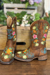 Kids Bailey Floral Square Toe Boots by Roper-Kids Footwear-Roper/Stetson-Gallop 'n Glitz- Women's Western Wear Boutique, Located in Grants Pass, Oregon