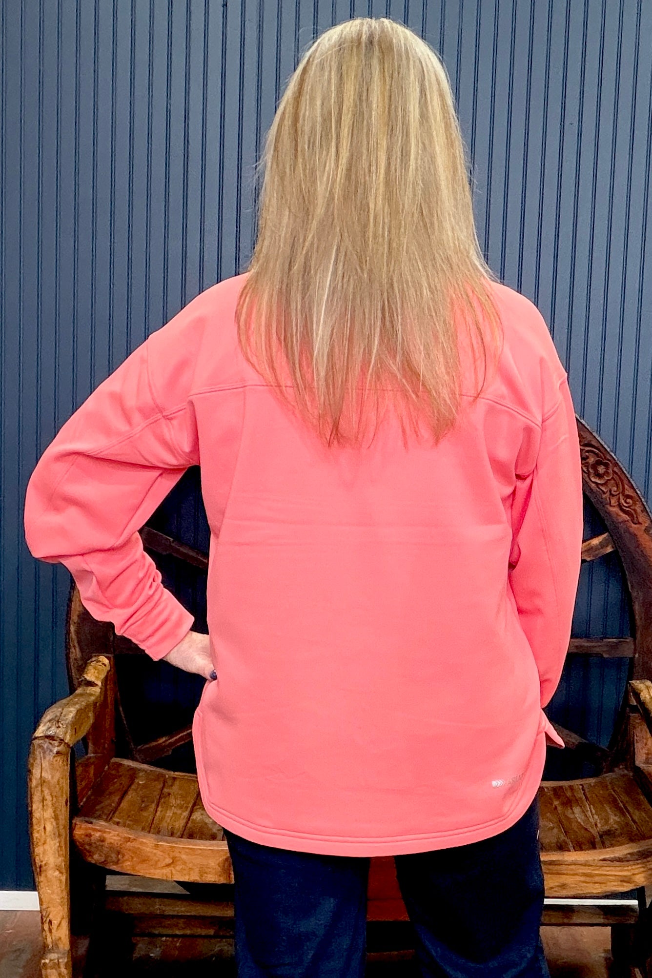 Women's Breeze Logo Coral 1/2 Zip by Ariat-Sweatshirt-Ariat-Gallop 'n Glitz- Women's Western Wear Boutique, Located in Grants Pass, Oregon
