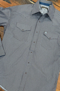 Men's Blue and Brown Diamond Long Sleeve Shirt by Stetson-Men's Dress Shirt-Roper/Stetson-Gallop 'n Glitz- Women's Western Wear Boutique, Located in Grants Pass, Oregon