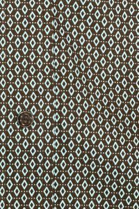 Men's Blue and Brown Diamond Long Sleeve Shirt by Stetson-Men's Dress Shirt-Roper/Stetson-Gallop 'n Glitz- Women's Western Wear Boutique, Located in Grants Pass, Oregon