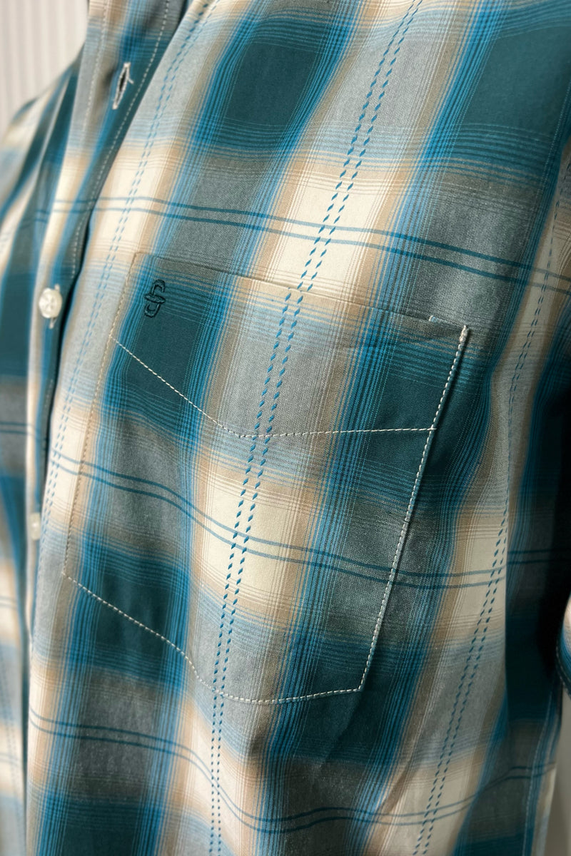 Men's Forest Shade Plaid Button Shirt by Stetson-Men's Dress Shirt-Roper/Stetson-Gallop 'n Glitz- Women's Western Wear Boutique, Located in Grants Pass, Oregon