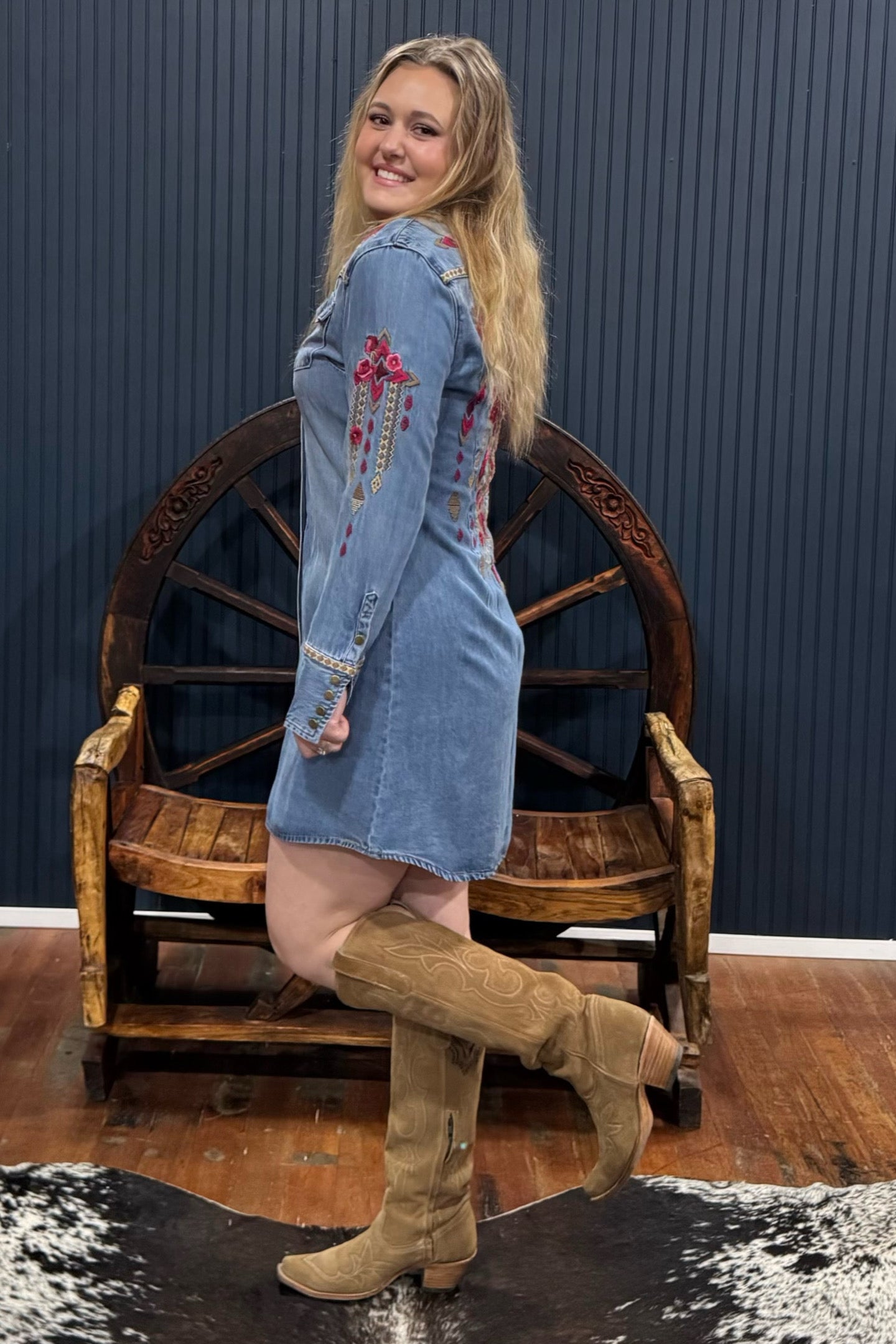 Embroidered Demin Shirt Dress | GALLOP 'N GLITZ Gallop 'n Glitz Embroidered Demin Shirt Dress | GALLOP 'N GLITZ Gallop 'n Glitz