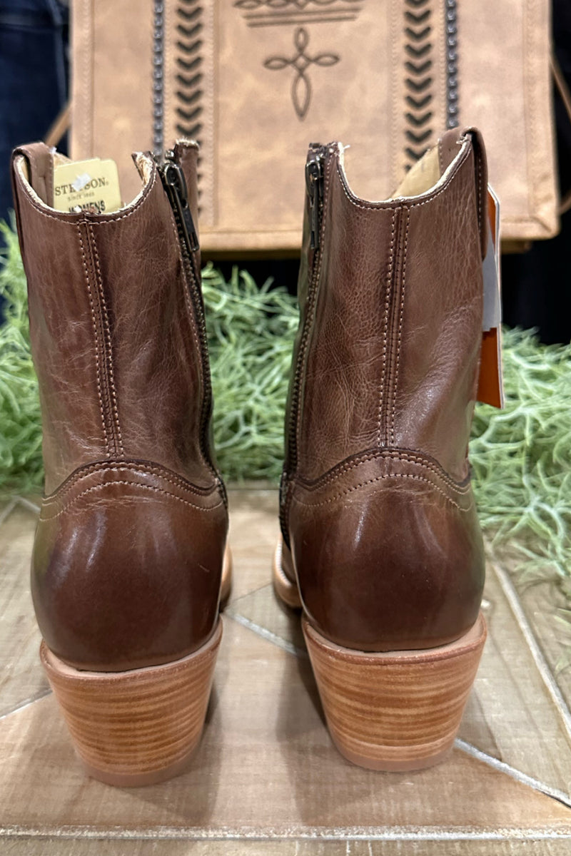 Women's PIPER Brown Leather 7" Boot by Stetson-Women's Boot-Justin Boots-Gallop 'n Glitz- Women's Western Wear Boutique, Located in Grants Pass, Oregon