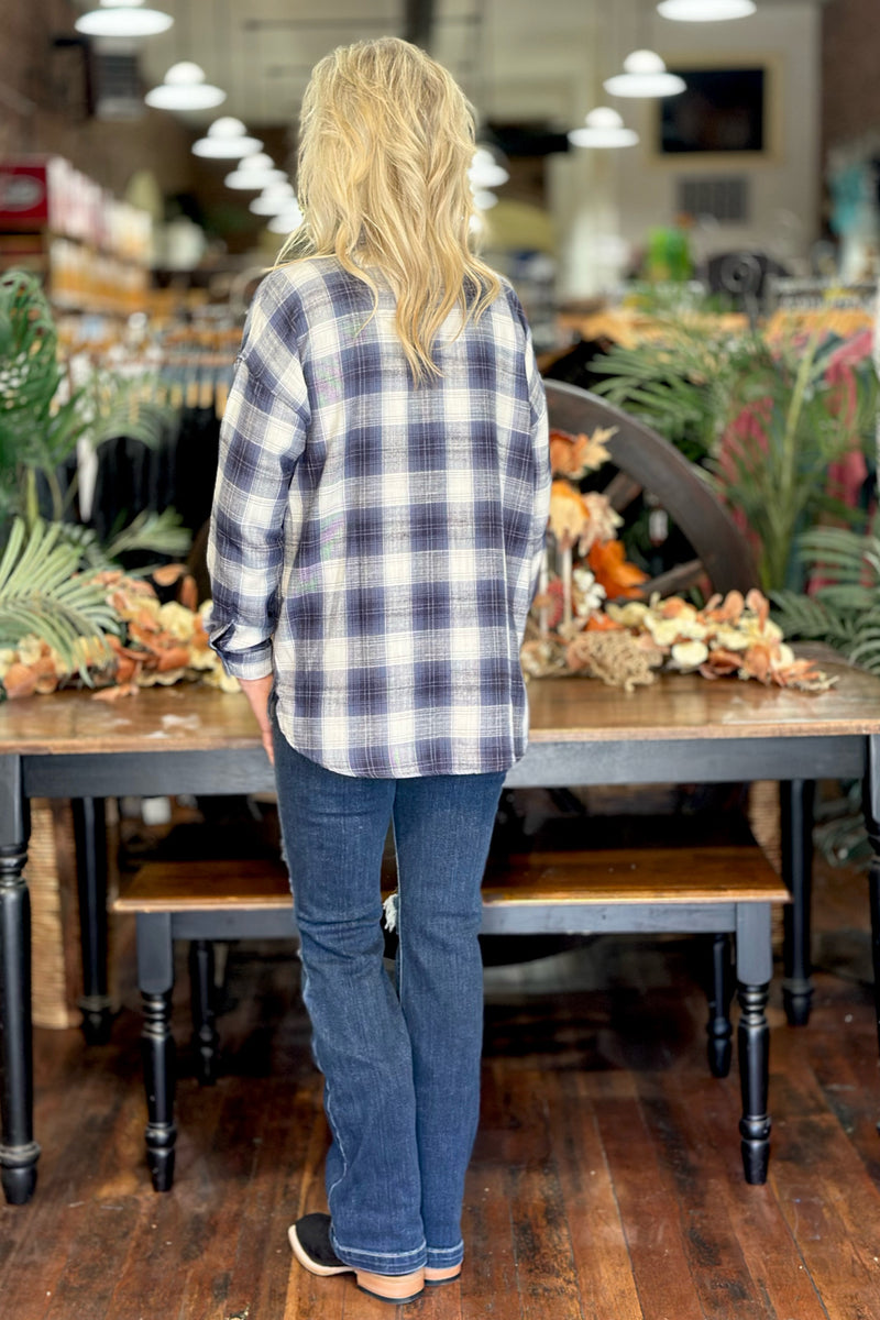 Oversized Drop Shoulder Flannel-Top-Be Cool-Gallop 'n Glitz- Women's Western Wear Boutique, Located in Grants Pass, Oregon