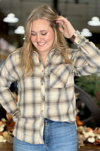 Oversized Drop Shoulder Flannel-Top-Be Cool-Gallop 'n Glitz- Women's Western Wear Boutique, Located in Grants Pass, Oregon