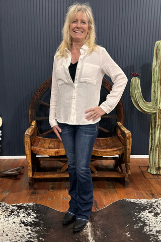 The Classic Cotton Button-Up-Top-Be Cool-Gallop 'n Glitz- Women's Western Wear Boutique, Located in Grants Pass, Oregon