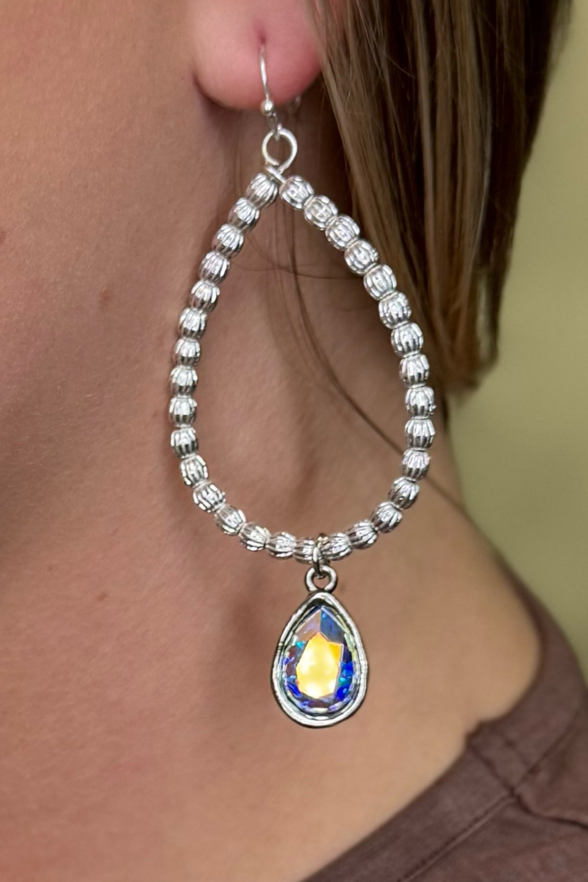 Crystal Canyon Teardrop Earrings-Jewelry-Pink Panache-Gallop 'n Glitz- Women's Western Wear Boutique, Located in Grants Pass, Oregon