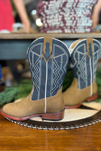 Roper Little Kids Navy Square Toe Boot-Kids Footwear-Roper/Stetson-Gallop 'n Glitz- Women's Western Wear Boutique, Located in Grants Pass, Oregon