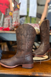 Woman's Roper Kacey Brown Square Toe Boots-Ladies Boot-Roper/Stetson-Gallop 'n Glitz- Women's Western Wear Boutique, Located in Grants Pass, Oregon