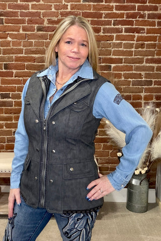 Western Embroidered Snap Button Shirt-Top-Blue B-Gallop 'n Glitz- Women's Western Wear Boutique, Located in Grants Pass, Oregon