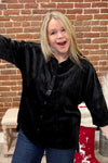 Prim Button Up Black Velvet Top-top-jess lea-Gallop 'n Glitz- Women's Western Wear Boutique, Located in Grants Pass, Oregon