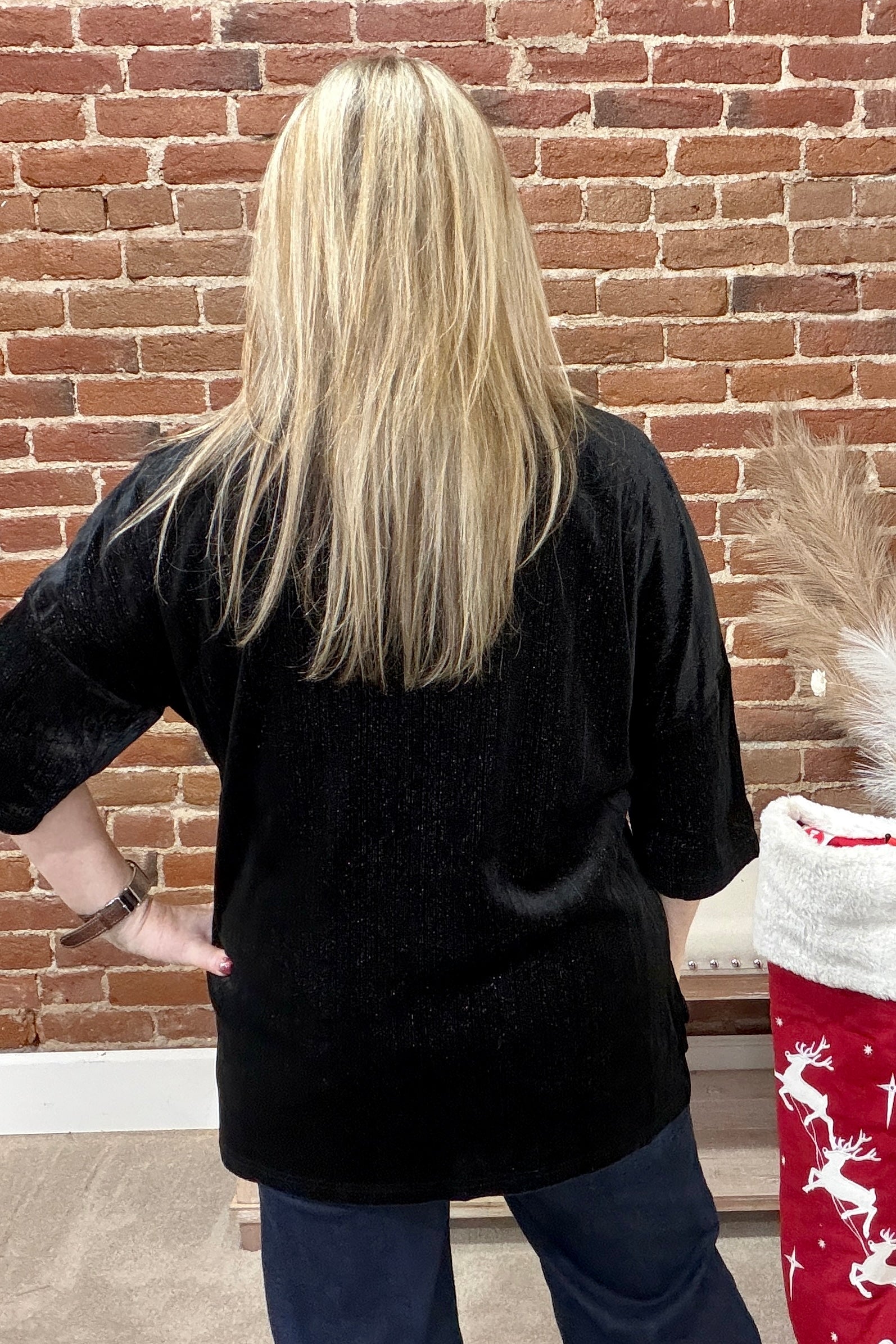 Prim Button Up Black Velvet Top-top-jess lea-Gallop 'n Glitz- Women's Western Wear Boutique, Located in Grants Pass, Oregon