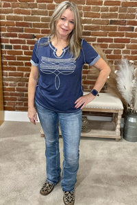 Bootstitch Embellished V-Neck Tee-T-Shirt-Liberty Wear-Gallop 'n Glitz- Women's Western Wear Boutique, Located in Grants Pass, Oregon