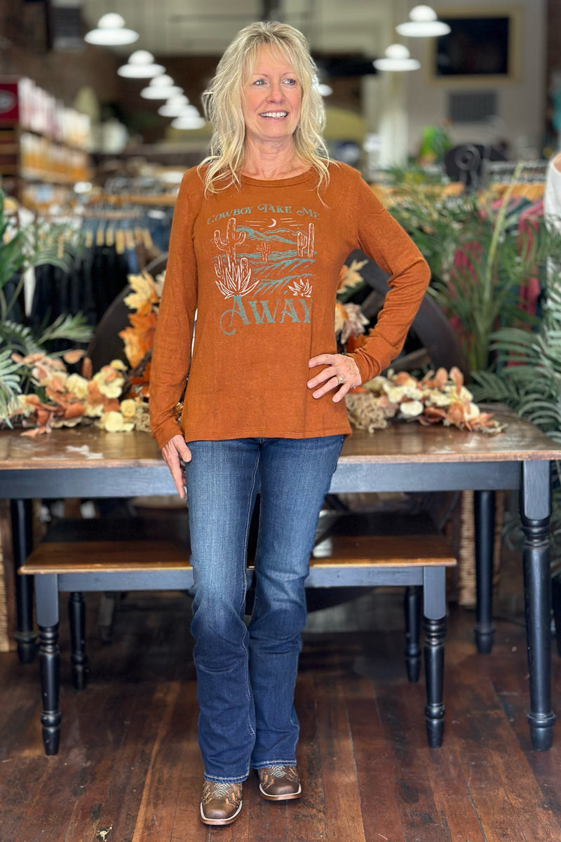 Knit Cowboy Take Me Away Top-top-Liberty Wear-Gallop 'n Glitz- Women's Western Wear Boutique, Located in Grants Pass, Oregon