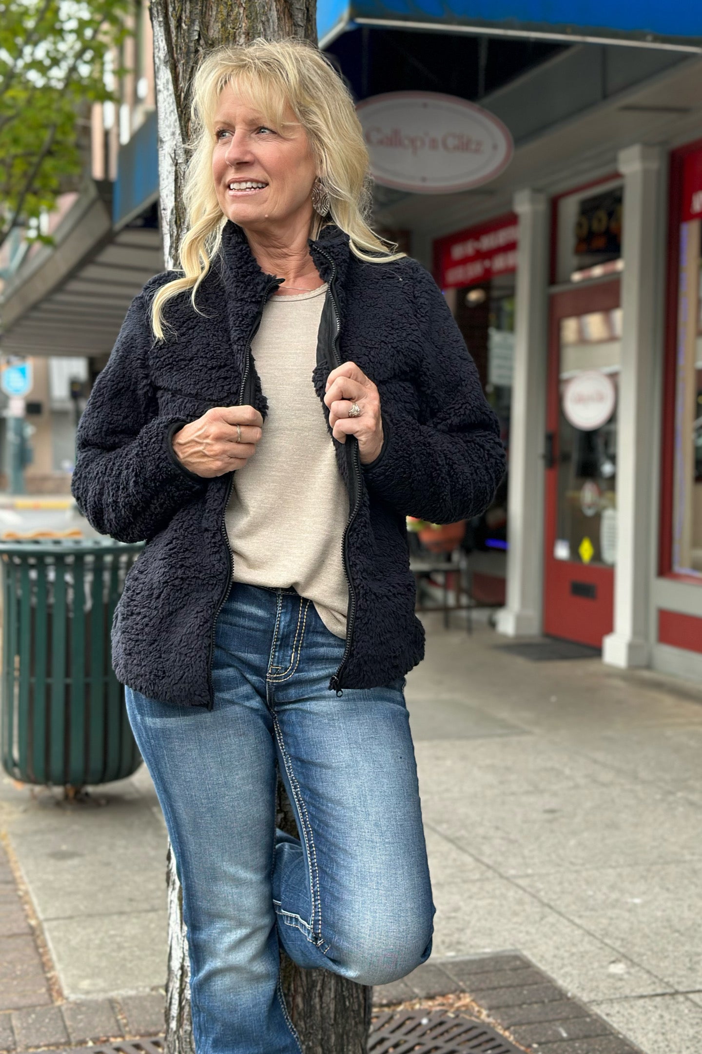 Ladies "Oh So Cozy" Fuzzy Full Zip Jacket-Jacket-Outback Trading-Gallop 'n Glitz- Women's Western Wear Boutique, Located in Grants Pass, Oregon