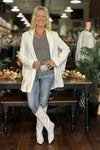 White Fringe Blazer-Jacket-Blue B-Gallop 'n Glitz- Women's Western Wear Boutique, Located in Grants Pass, Oregon