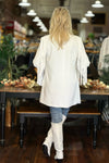 White Fringe Blazer-Jacket-Blue B-Gallop 'n Glitz- Women's Western Wear Boutique, Located in Grants Pass, Oregon