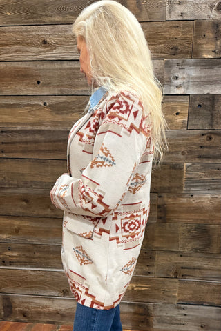 Aztec Painted Desert Blazer-Jacket-Blue B-Gallop 'n Glitz- Women's Western Wear Boutique, Located in Grants Pass, Oregon