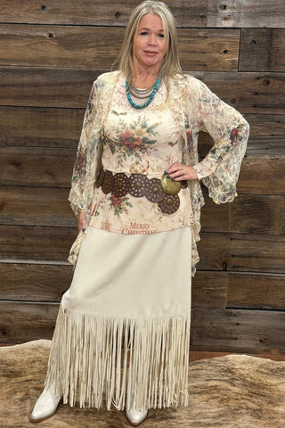 Yuletide n Lace Holiday Cardigan-Cardigan-Origami-Gallop 'n Glitz- Women's Western Wear Boutique, Located in Grants Pass, Oregon