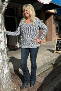Colored Popcorn Yarn Sweater-Sweater-Staccato-Gallop 'n Glitz- Women's Western Wear Boutique, Located in Grants Pass, Oregon