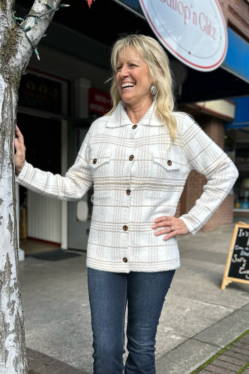 Super Soft Button Down Sweater Jacket-Jacket-Staccato-Gallop 'n Glitz- Women's Western Wear Boutique, Located in Grants Pass, Oregon